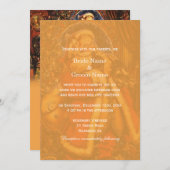 ビンテージクリスマスのサンタクロース  ウィンターベディング 招待状 (正面/裏面)