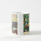 ビンテージクリスマスのペットたちとリビングルーム コーヒーマグカップ (中央)