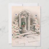 ビンテージクリスマスの玄関先 シーズンカード (正面)