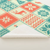 ビンテージクリスマスの継ぎはぎの縫い目のないパターン。トラド シェルパブランケット (3/4)