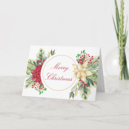 ビンテージクリスマスの花飾り カード