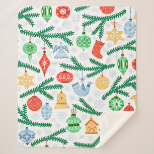 ビンテージクリスマスの飾り付け シェルパブランケット