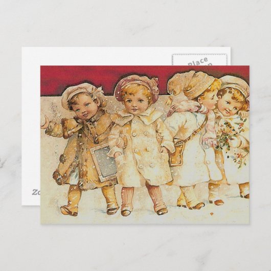 ビンテージクリスマスはがき シーズンポストカード (正面/裏面)