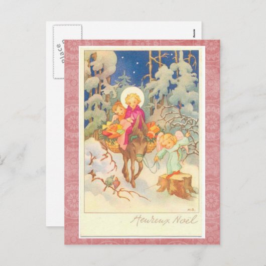 ビンテージクリスマスはがき シーズンポストカード (正面/裏面)