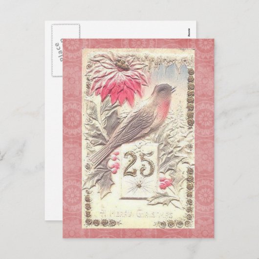 ビンテージクリスマスはがき シーズンポストカード (正面/裏面)