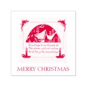 ビンテージクリスマスはゴム印を願う セルフインキングスタンプ (デザイン)