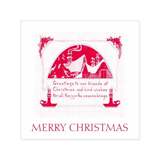 ビンテージクリスマスはゴム印を願う セルフインキングスタンプ (デザイン)