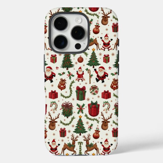 ビンテージクリスマスアップルiPhone 16 Proケース Case-Mate iPhoneケース (裏面)