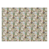 ビンテージクリスマスアンティークコラージクリスマスパーティー テーブルクロス (正面(横))