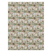 ビンテージクリスマスアンティークコラージクリスマスパーティー テーブルクロス (正面)