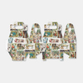 ビンテージクリスマスアンティークコラージクリスマスパーティー フェイバーボックス (折り畳みなし)