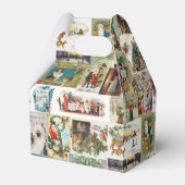 ビンテージクリスマスアンティークコラージクリスマスパーティー フェイバーボックス (正面サイド)