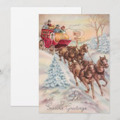 ビンテージクリスマスウィンターステージボート シーズンカード (正面/裏面)