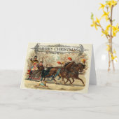 ビンテージクリスマスウマ冬の休日おもしろい カード (黄色い花)