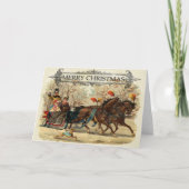 ビンテージクリスマスウマ冬の休日おもしろい カード (正面)