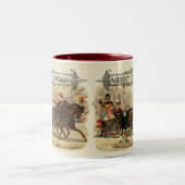 ビンテージクリスマスウマ冬の休日おもしろい ツートーンマグカップ (中央)