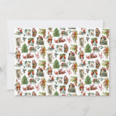 ビンテージクリスマスエレガント金ゴールドホリデーカード シーズンカード (裏面)