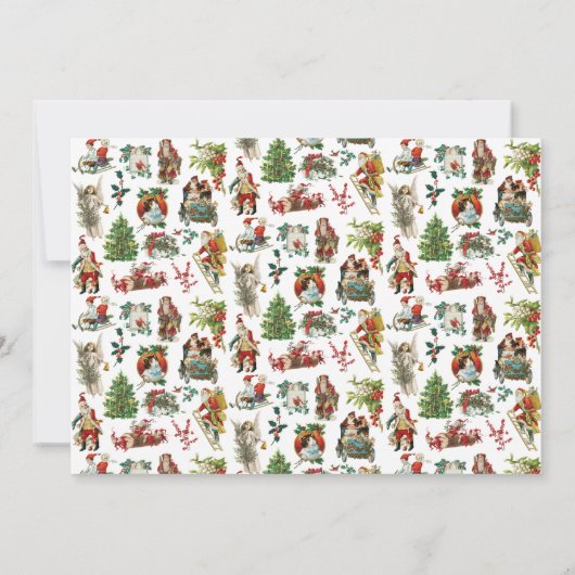 ビンテージクリスマスエレガント金ゴールドホリデーカード シーズンカード (裏面)