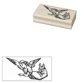 ビンテージクリスマスエンジェルウッドカットゴムスタンプ ラバースタンプ (押印)