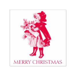 ビンテージクリスマスエンジェルゴム印 セルフインキングスタンプ