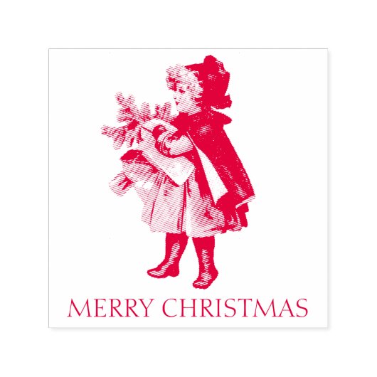 ビンテージクリスマスエンジェルゴム印 セルフインキングスタンプ (デザイン)