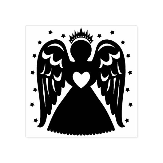 ビンテージクリスマスエンジェルゴム印 ラバースタンプ (インプリント)