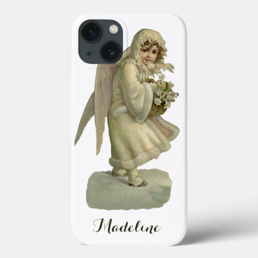 ビンテージクリスマスエンジェルフラワー、ビクトリアン ダイカット Case-Mate iPhoneケース (裏面)