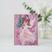 ビンテージクリスマスエンジェルホールディングツリー シーズンポストカード (スタンド正面)