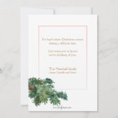 ビンテージクリスマスエンジェル、星と雪に覆われた松 シーズンカード (裏面)