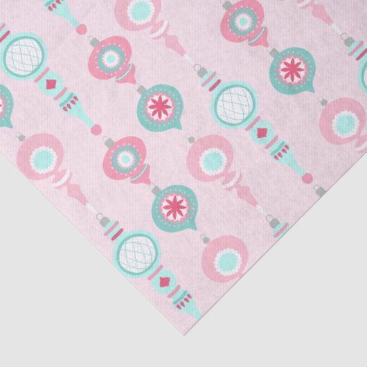 ビンテージクリスマスオーナメントかわいらしピンクホリデイ 薄葉紙 (詳細)