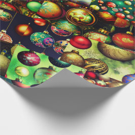 ビンテージクリスマスオーナメントサンプラー ラッピングペーパー