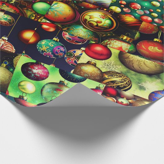 ビンテージクリスマスオーナメントサンプラー ラッピングペーパー (角)