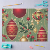 ビンテージクリスマスオーナメントティッシュペーパー 薄葉紙 (クラフト)