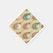 ビンテージクリスマスオーナメントホリデイ スタンダードカクテルナプキン (角)