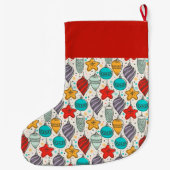 ビンテージクリスマスオーナメントホリデイ ラージクリスマスストッキング (裏面)