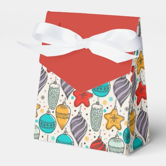 ビンテージクリスマスオーナメントホリデーテント フェイバーボックス (正面サイド)