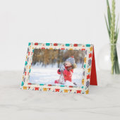 ビンテージクリスマスオーナメント写真折り畳み シーズンカード (正面)