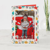 ビンテージクリスマスオーナメント折り畳み写真 シーズンカード (正面)