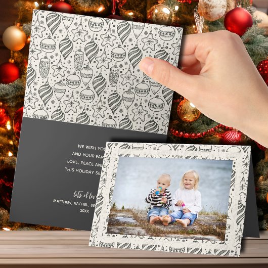 ビンテージクリスマスオーナメント折り畳み写真 シーズンカード