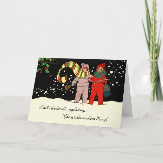 ビンテージクリスマスカードキャロラー シーズンカード (正面)