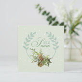 ビンテージクリスマスカードパインコーンクリスマス シーズンカード (スタンド正面)