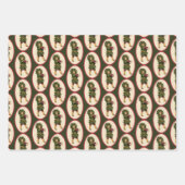 ビンテージクリスマスカードレトロ ラッピングペーパーシート (正面)