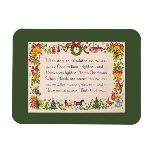 ビンテージクリスマスカード磁石 マグネット (横)
