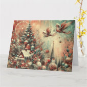 ビンテージクリスマスカード カード (黄色い花)