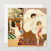 ビンテージクリスマスカード |クリスマスのお子様 シーズンカード (正面/裏面)