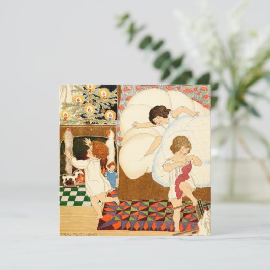 ビンテージクリスマスカード |クリスマスのお子様 シーズンカード (スタンド正面)