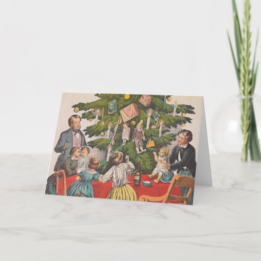 ビンテージクリスマスカード |クリスマスツリーのお子様 シーズンカード (正面)