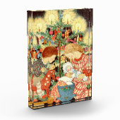 ビンテージクリスマスカード |クリスマスツリーのお子様 フォトブロック (左)