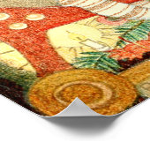 ビンテージクリスマスカード |クリスマスツリーのお子様 ポスター (角)