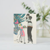 ビンテージクリスマスカード |クリスマスツリー シーズンポストカード (スタンド正面)